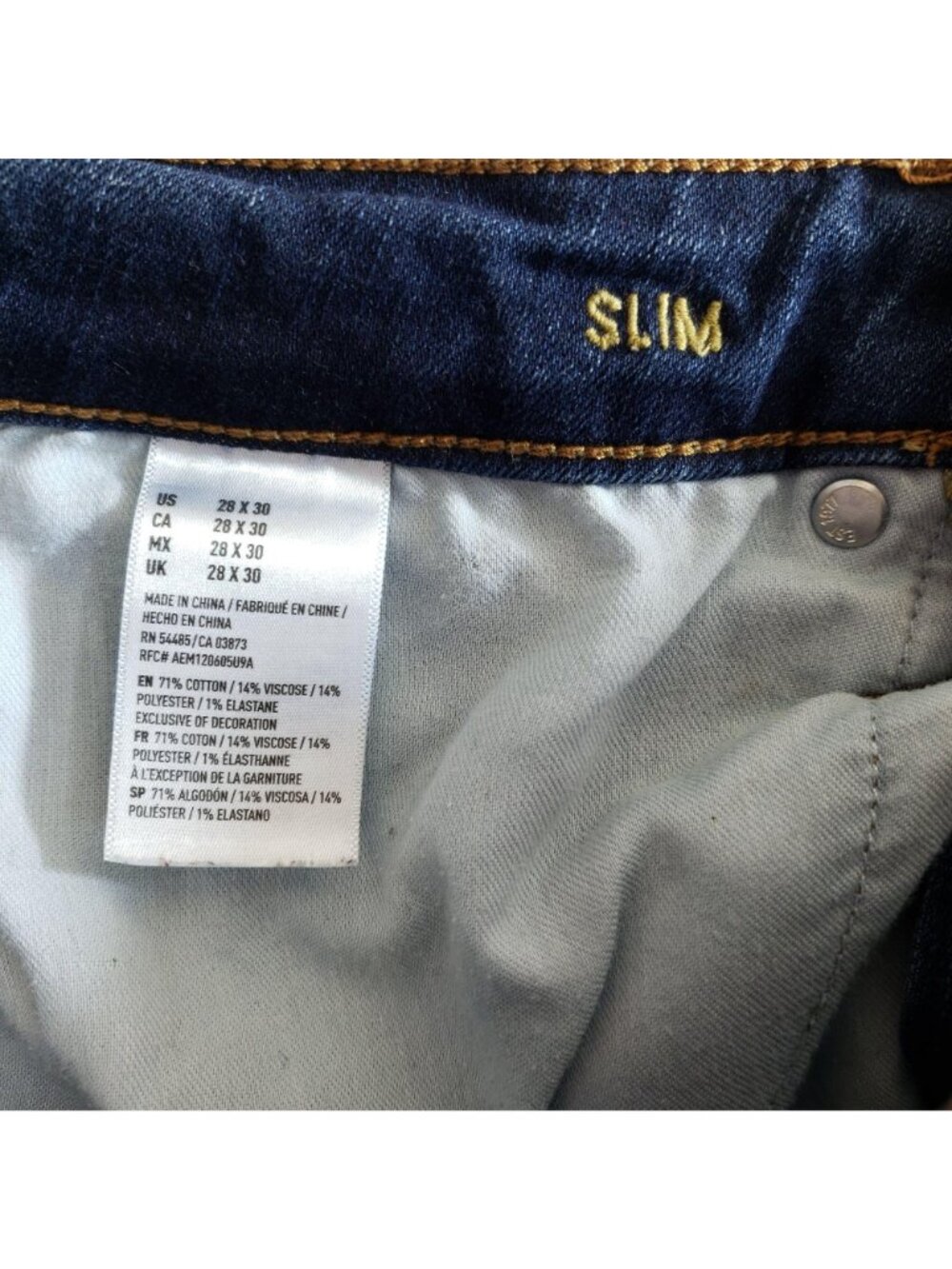 American Eagle Slim Straight Jeans Mens Size 28x30 Active Flex Dark - Picture 6 of 8